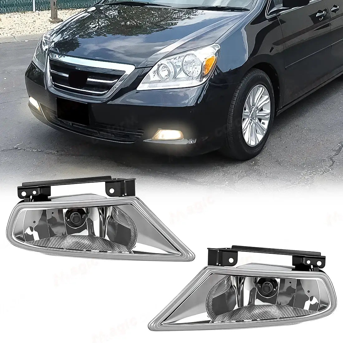 Fog Lamps For Honda Odyssey 2005 2006 2007 Daytime Running Front Bumper Halogen Foglights with Wire Switch Frame Car Accessories by InterCyprus Trading Ltd