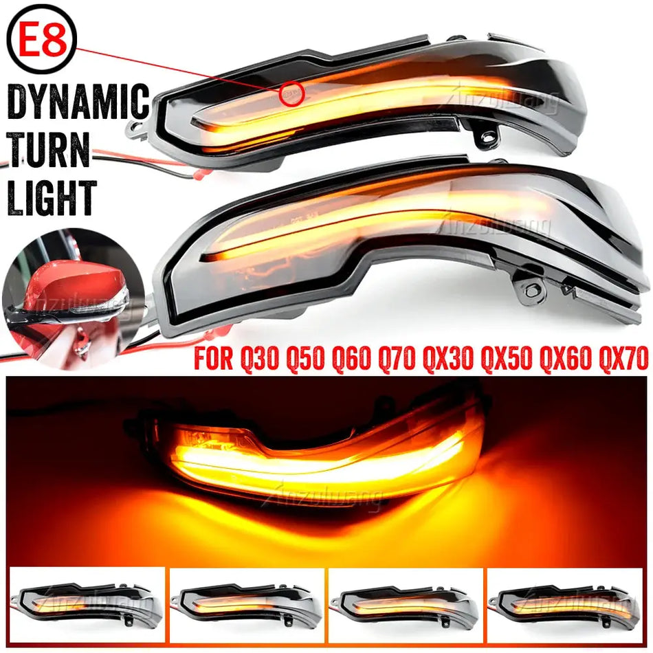 LED Sequential Side Mirror Blinkers For Infiniti QX50 Q50 Q60 Q70 Q30 by InterCyprus Trading Ltd