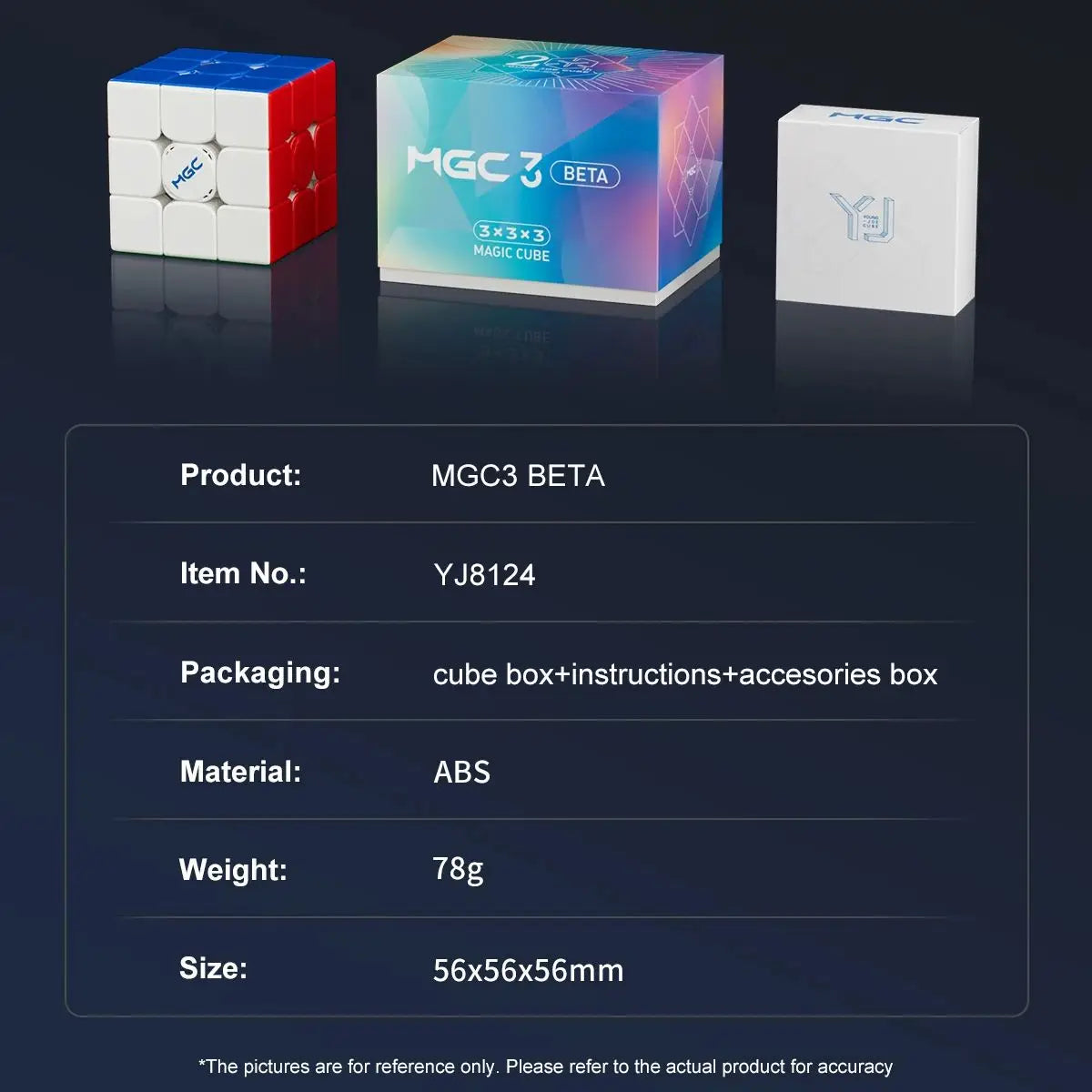 YJ MGC Beta 3x3 Magnetic Cube - Professional Speed Puzzle Toy