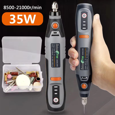 35W USB Cordless Rotary Tool with 3 Speed Mini Drill and Accessories