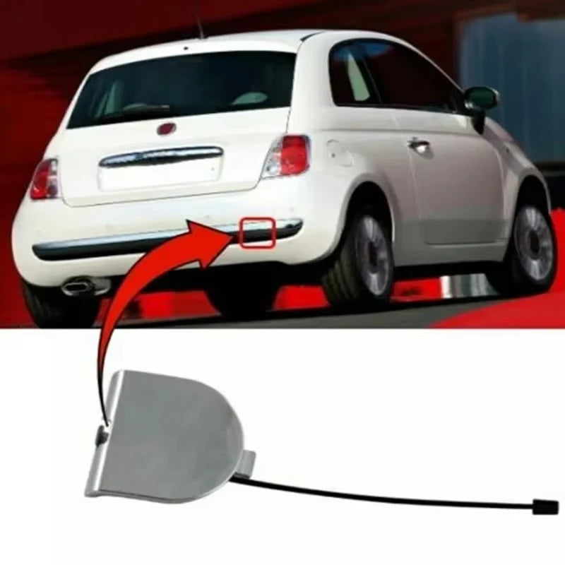Fiat 500 Chrome Rear Tow Hook Cover Cap 2007-2012 Chrome Pack