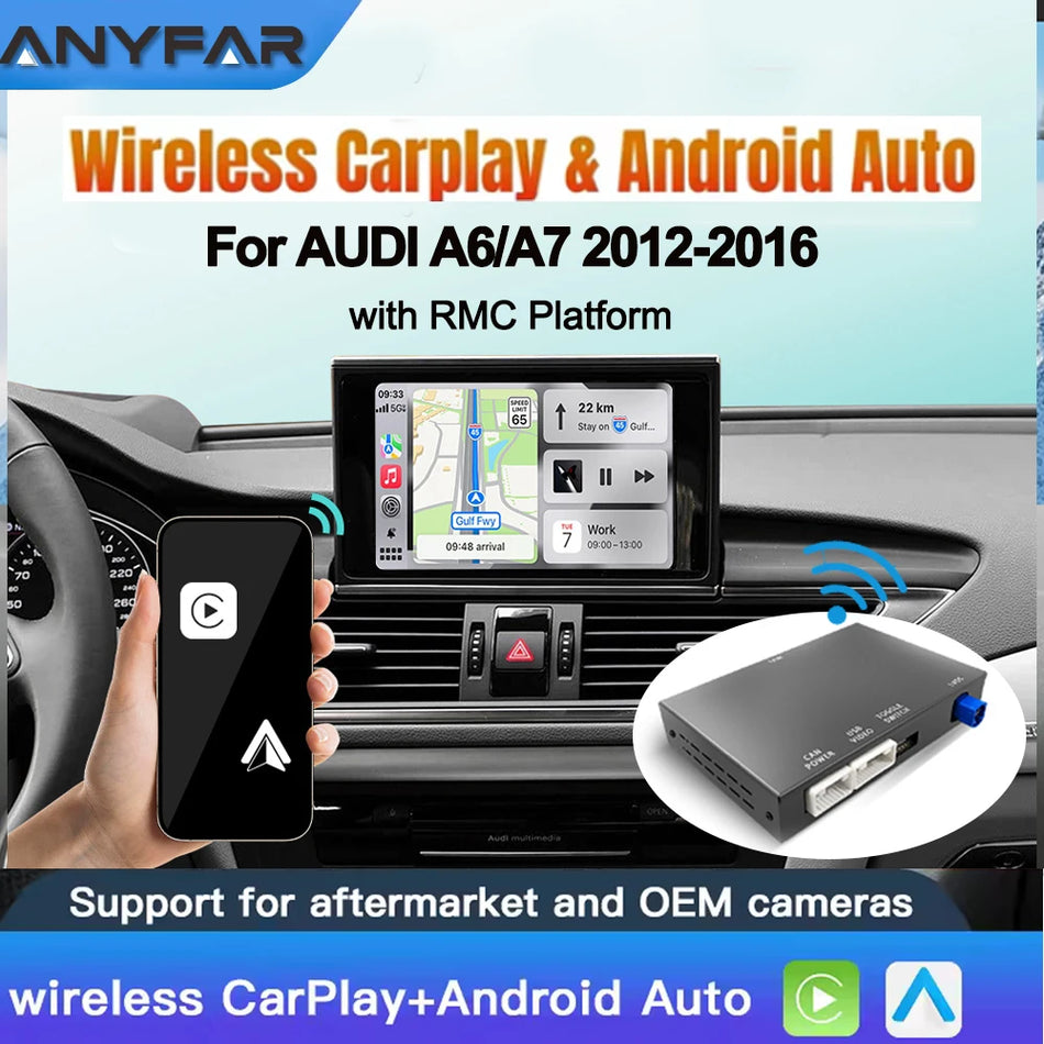 Interfață Wireless CarPlay Android Auto pentru Audi A6/A7 cu AirPlay Mirror Link