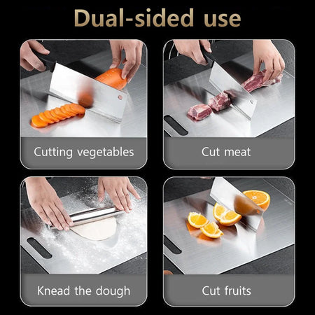Premium 316 Stainless Steel Double-Sided Cutting Board for Kitchen Use