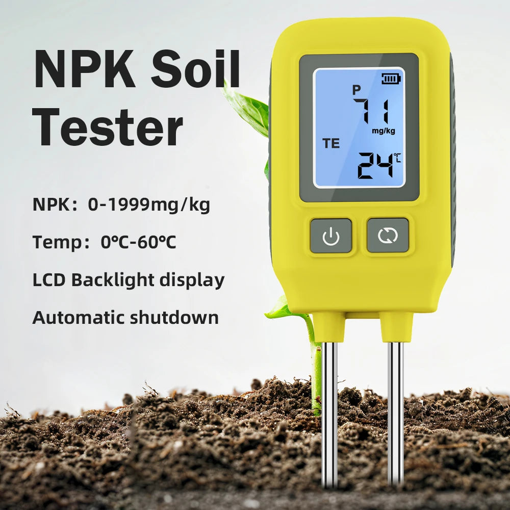 Garden Plants Soil NPK Tester 4 In 1 &ndash; Backlit LCD Meter