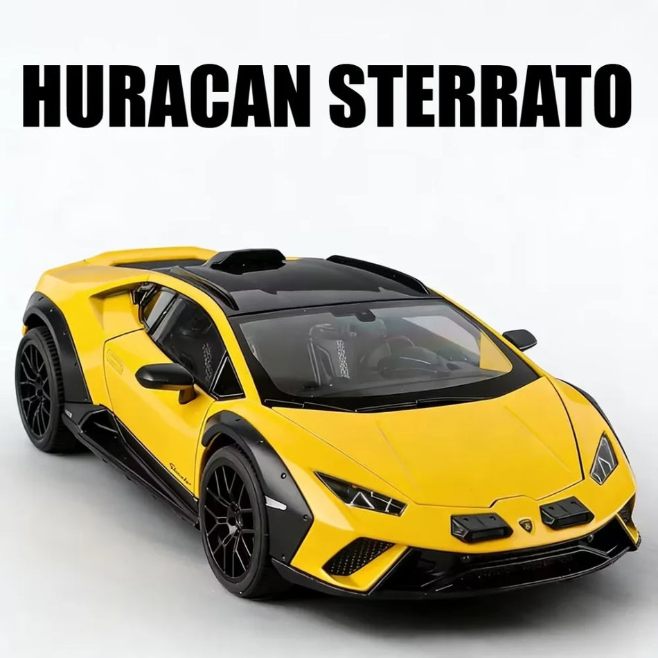 1:18 Diecast Car Model Toy with Sound, Lights, Sliding Doors Open