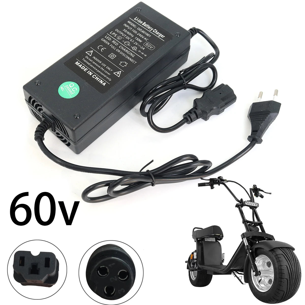 48V 60V Lithium Battery Electric Car Charger for Scooters