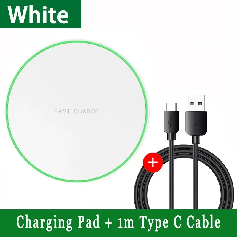 Opansten Wireless Charger Pad Stand &ndash; Ultra Fast Charging Style 2 White Cable