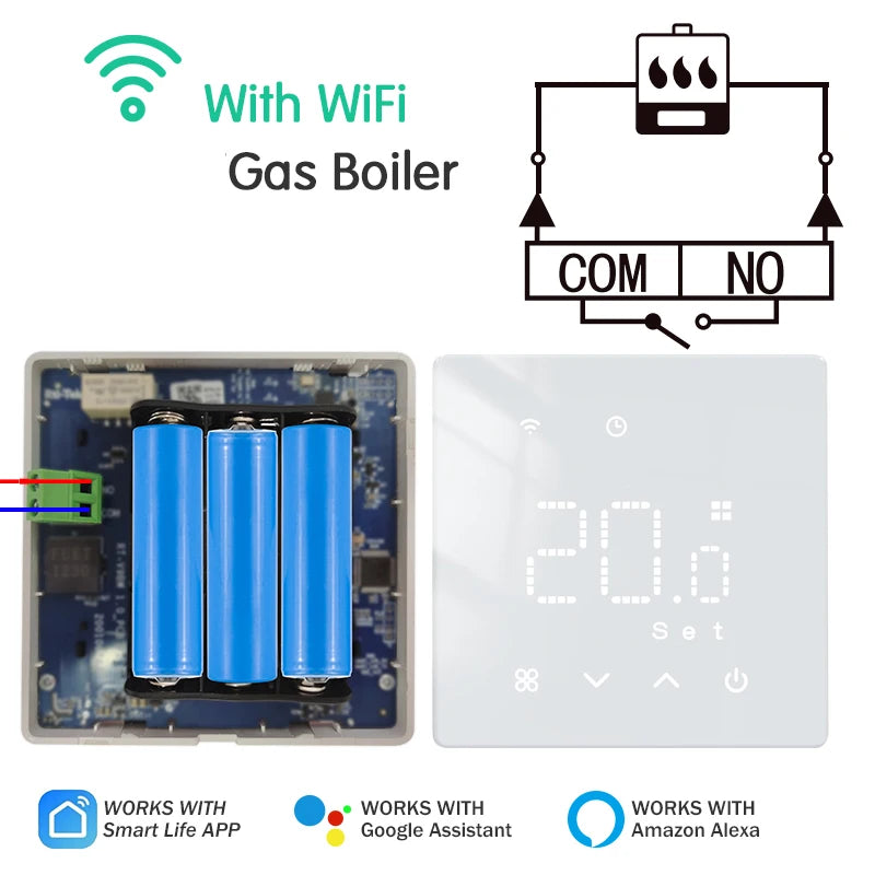 EZAIOT Floor Heating Thermostat &ndash; Tuya WiFi Alexa Ready Boiler-Battery