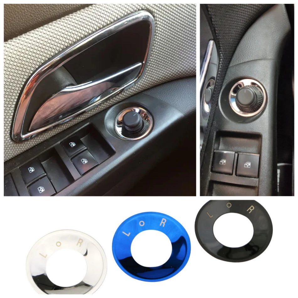 Galinio vaizdo veidrodžio reguliavimo rankenėlės apdailos lipdukas Chevrolet Trax nerūdijančio plieno