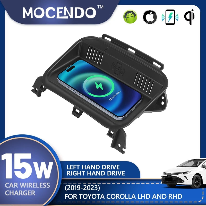Wireless Car Charger 15W Fast Charging for Toyota Corolla 2019-2023