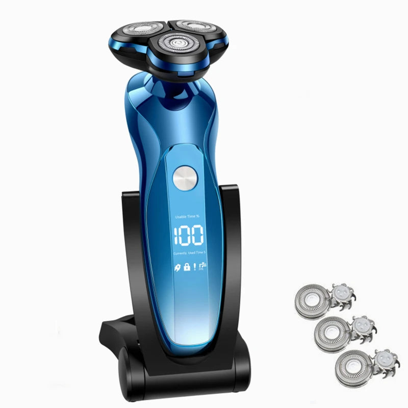 ZOZEN Rechargeable Waterproof Rotary Electric Shaver for Men ZN3013-2  With LCD