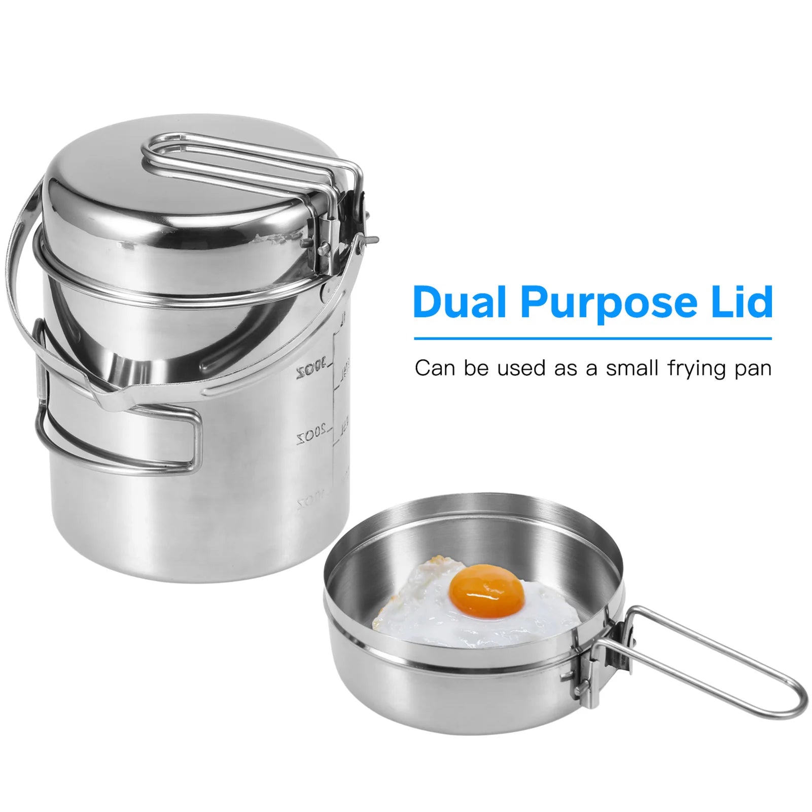 Stainless Steel Camping Kettle 1L &ndash; Foldable Handle