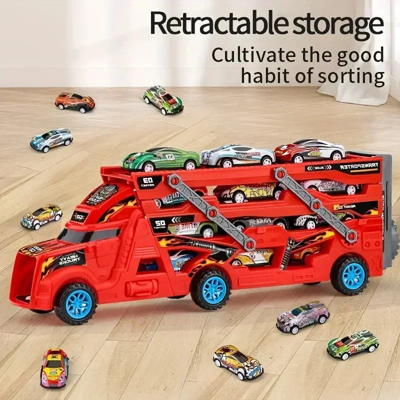 Large Truck Deformation Transporter &ndash; Educational Four Story Parking Lot Racing Game