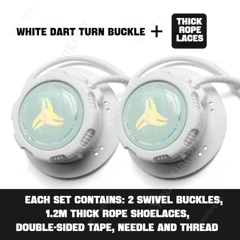 Automatic Swivel Buckle No-Tie Elastic Shoelaces for Adults and Kids White Darts / CHINA