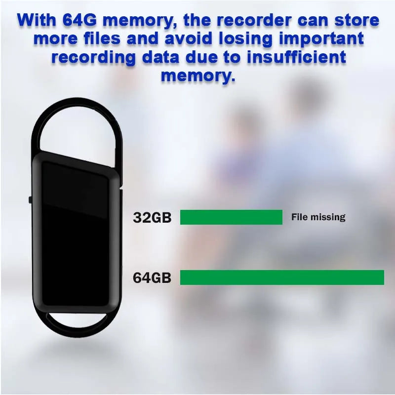 Keychain Mini Voice Recorder &ndash; One-Click Recording