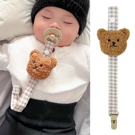 Cute Bear Pacifier Clip Chain for Infants