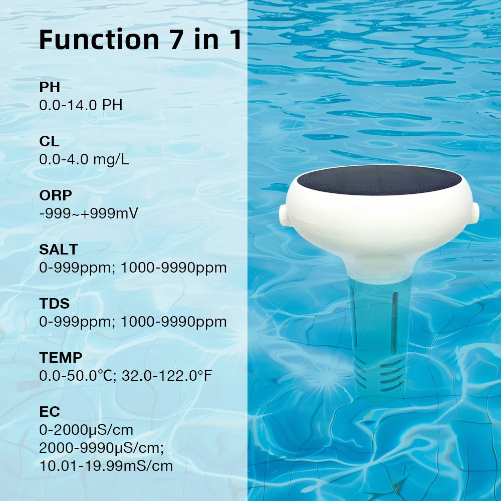 7 In 1 Tuya ZigBee Chlorine Pool Meter &ndash; Smart Pool Meter