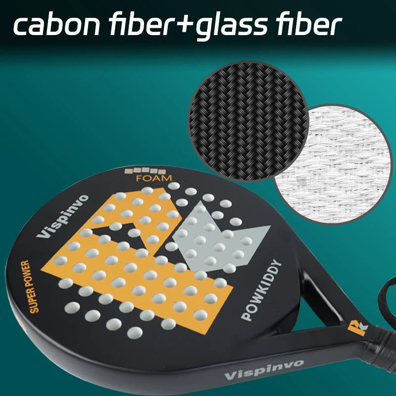 Powkiddy Ultra Leggera Racchetta da Tennis e Padel in Fibra di Carbonio