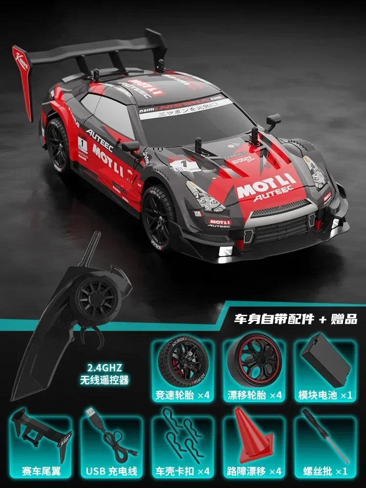 GTR 2.4G 4WD Drift Racing Car - Remote Control Off-Road Vehicle for Kids Red