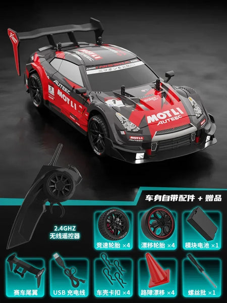 GTR 2.4G 4WD Drift Racing Car - Remote Control Off-Road Vehicle for Kids Red