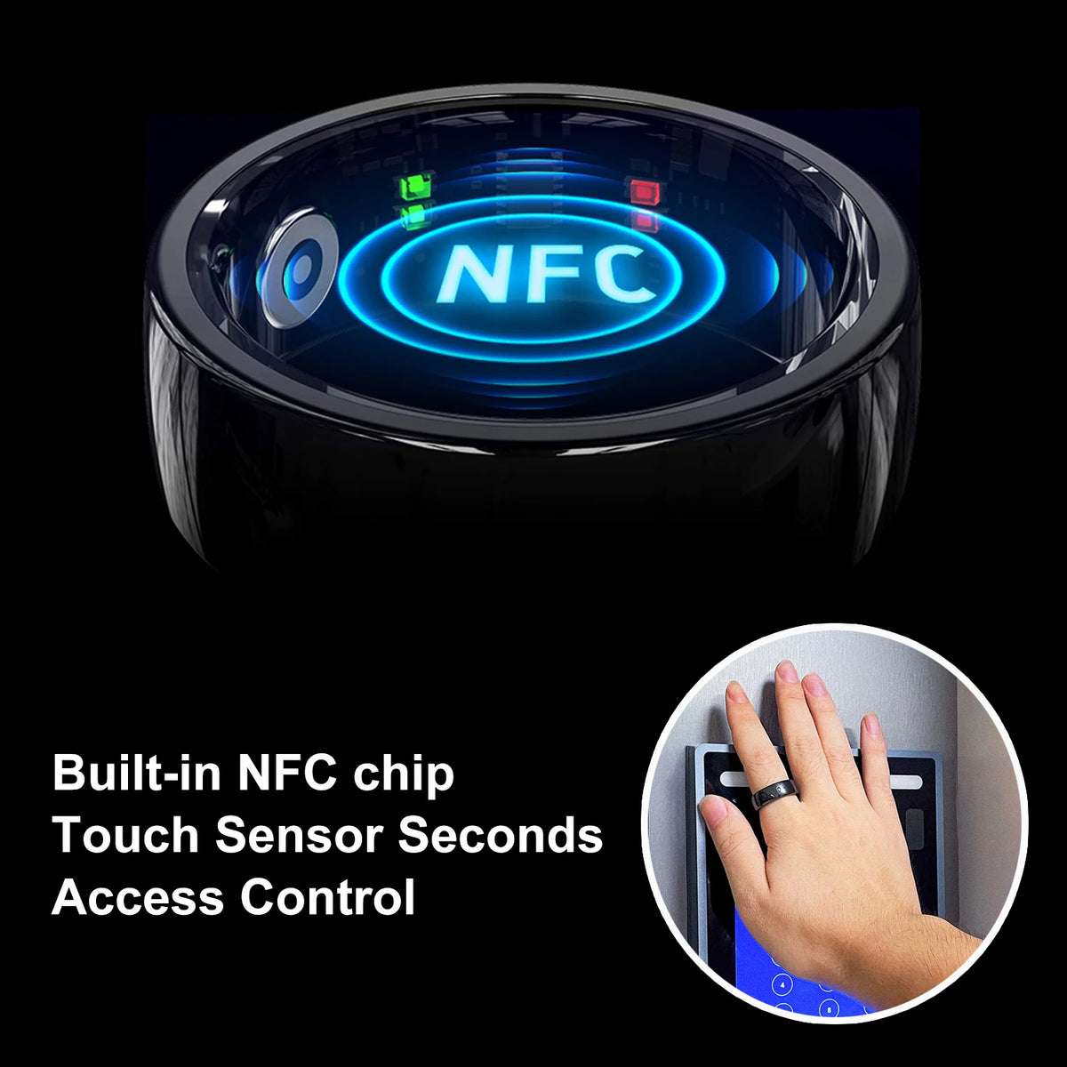 R05 Smart Ring with NFC, Heart Rate &amp; Sleep Monitor, 5ATM Waterproof
