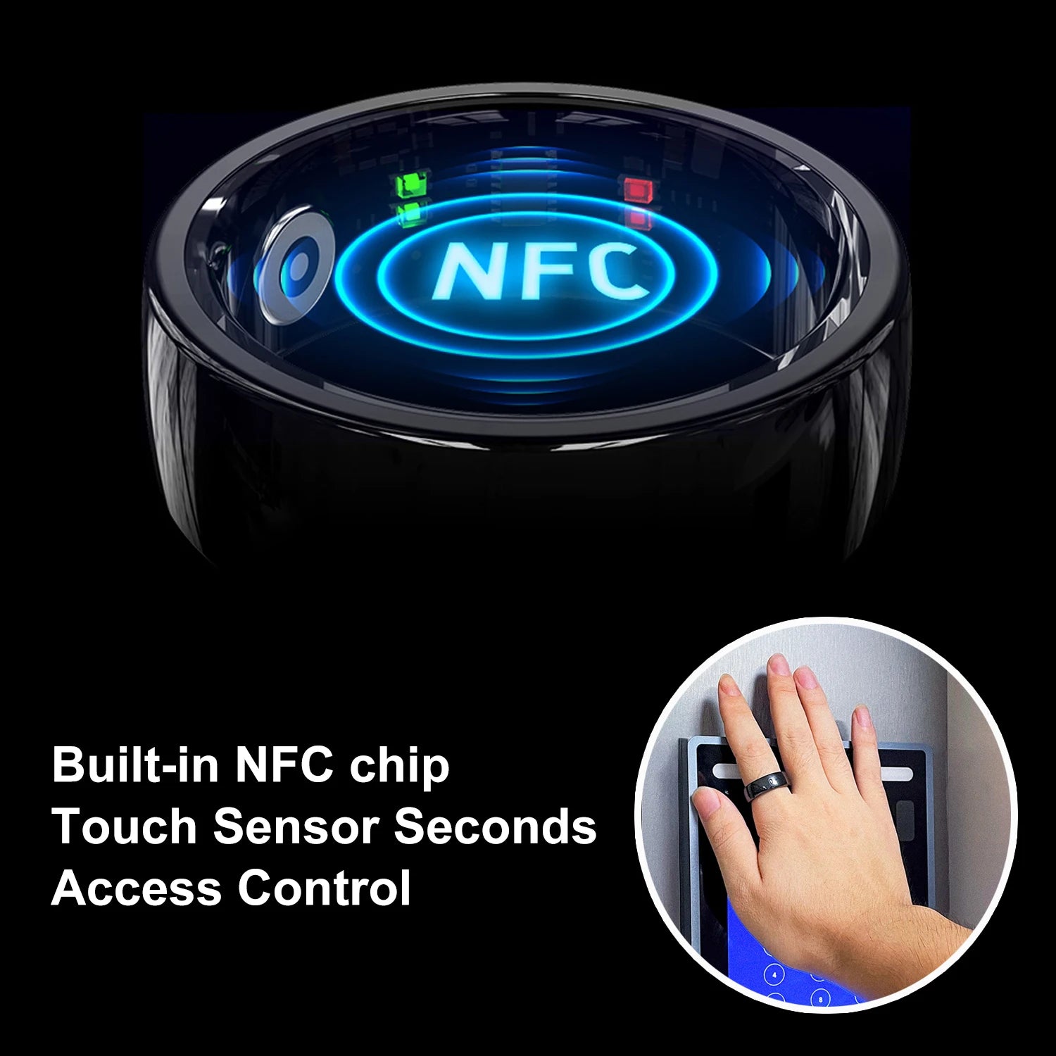 R05 Smart Ring with NFC, Heart Rate &amp; Sleep Monitor, 5ATM Waterproof