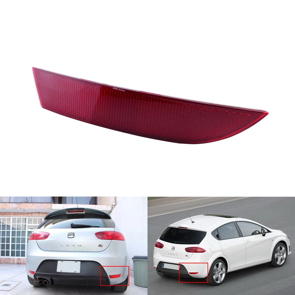 Luce riflettore paraurti posteriore per Seat Leon FR Cupra lato conducente lente rossa 2005-2012