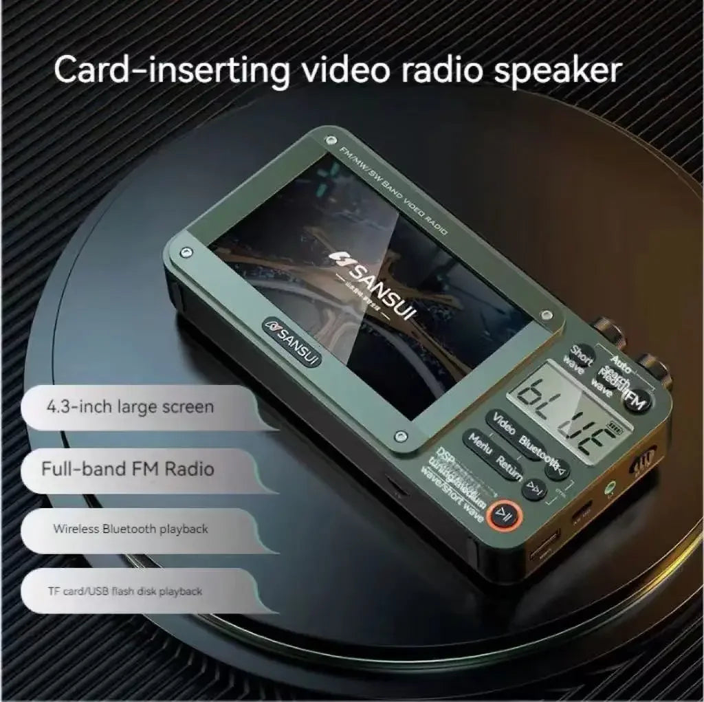Portable 7-inch LED Display Radio with Bluetooth, MP4 &amp; E-books