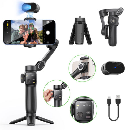 AOCHUAN Handheld Gimbal Stabilizer &ndash; Smooth Face Tracking for Perfect Selfies