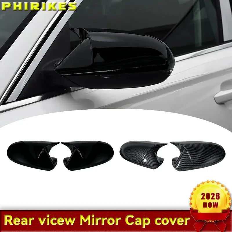 Glossy Black Side Mirror Cap Covers For Audi A6 C7 C7.5 S6 4G RS6 2012 - 2018 rear view wing case pair by InterCyprus Trading Ltd