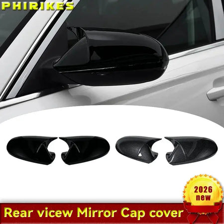 Glossy Black Side Mirror Cap Covers For Audi A6 C7 C7.5 S6 4G RS6 2012 - 2018 rear view wing case pair by InterCyprus Trading Ltd