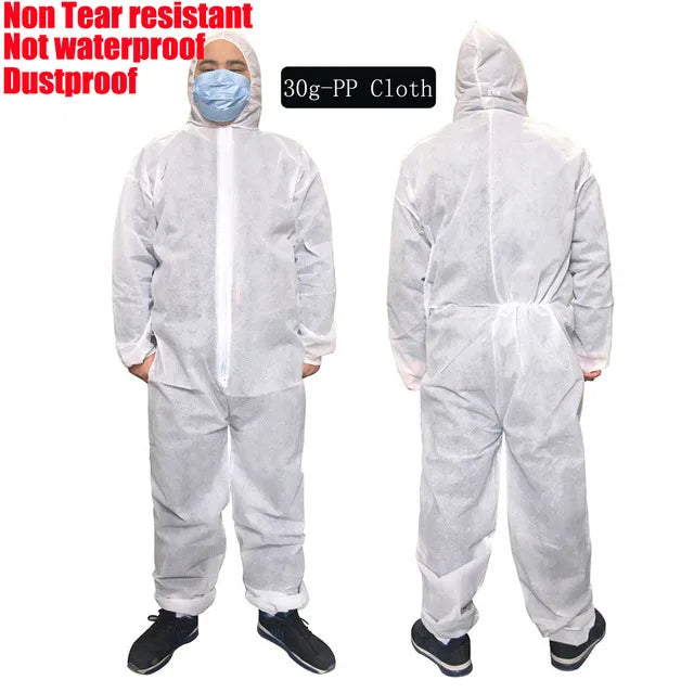 Protective Disposable Coverall &ndash; Waterproof And Oil-Resistant PP-White-30g / L