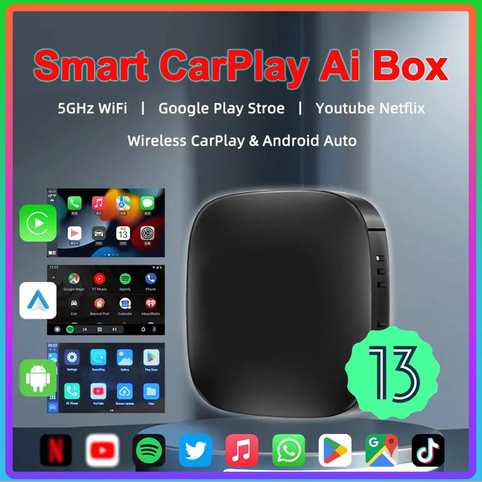 Adapter CarPlay AI Box, Bezprzewodowy CarPlay, Android Auto, Android 13, Aktualizacja FOTA