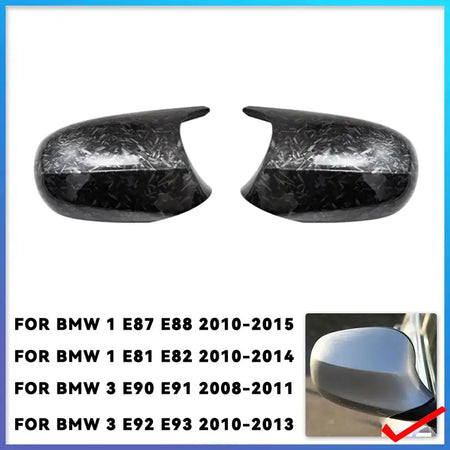 2X BMW E90 E91 E92 E93 Mirror Covers M3 Style Side Caps Forged Carbon Look