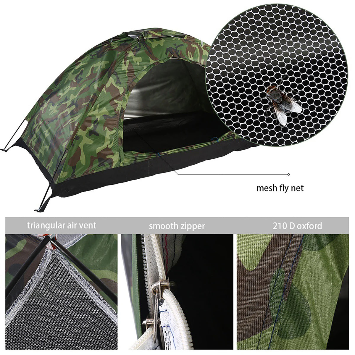 Camouflage UV Protection Waterproof One-Person Tent for Outdoor Adventures