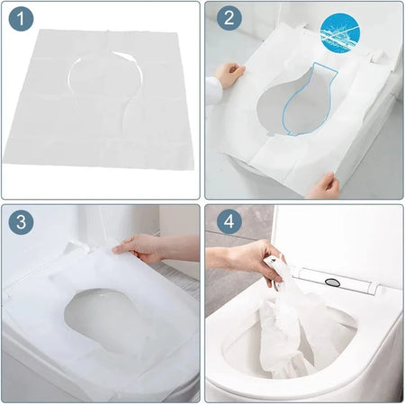 50pcs Non-Woven Disposable Toilet Seat Covers