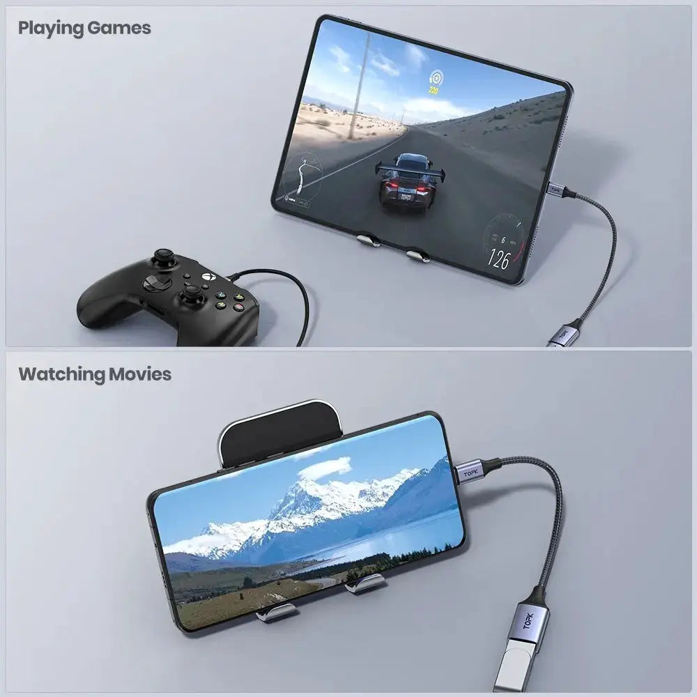 TOPK USB C to USB A Dapter OTG Cable Type C Male to USB 3.0 2.0 Female Cable for MacBook Pro Samsung Type C Adapter by InterCyprus Trading Ltd
