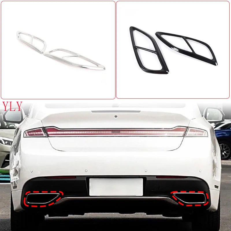 Ruostumaton Kiiltävä Musta Pakoputken Vaimentimen Kansi Lincoln MKZ