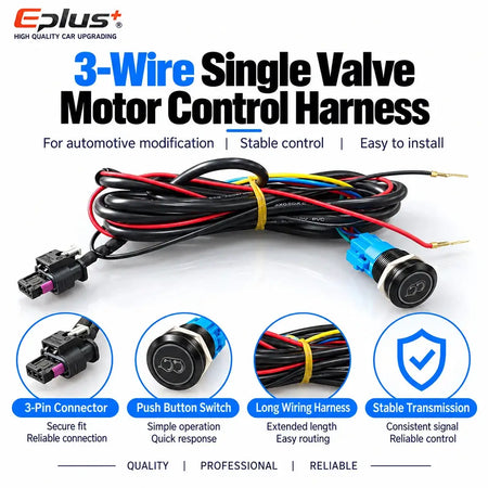 EPLUS Universal with Button Switch Stainless Steel Electric Exhaust Valve Kit Car Exhaust Pipe Electronic Muffler Valve by InterCyprus Trading Ltd