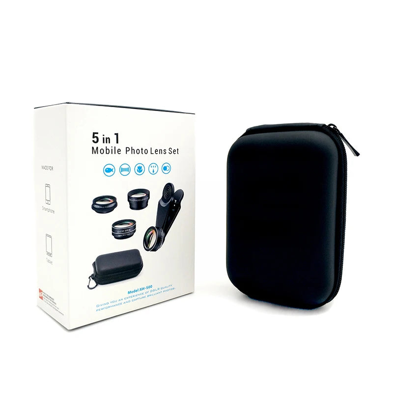 SZKOSTON805557 Phone Camera Lens Kit &ndash; Clip On Fisheye Lens 5 In 1 / CHINA