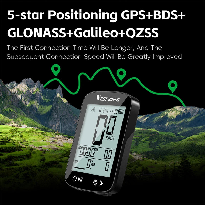 West Biking GPS Bicycle Speedometer &ndash; Waterproof and Wireless Design