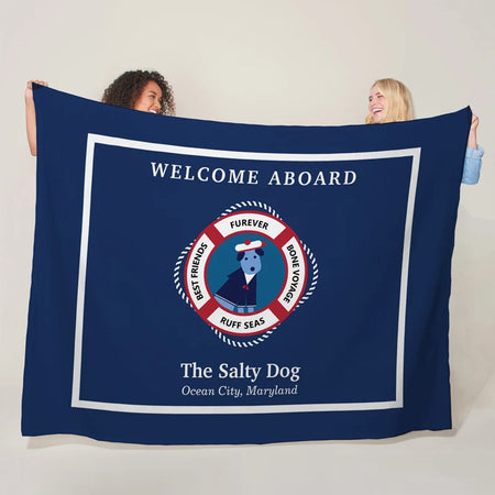 Custom Boat Name Blanket - Personalized Nautical Decor Gift LK240731000020 / 75x100cm