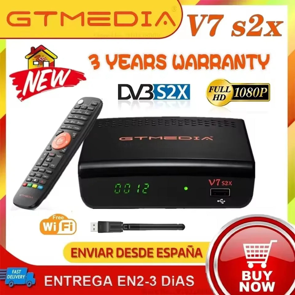 GTMEDIA V7S2X HD Prime ECAM IKS Satellite Receiver with DVB-S2X, H.265 1080P