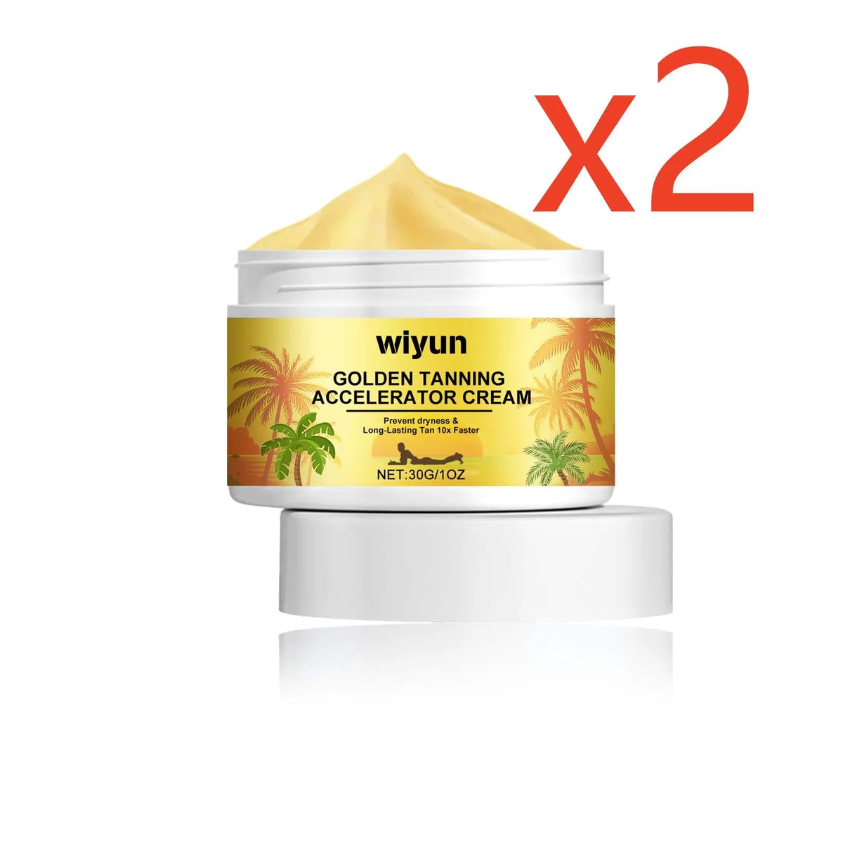 WIYUN Tanning Accelerator Intensive Brown &ndash; Deep Hydrating Tan Boosting 2x30g Boxed