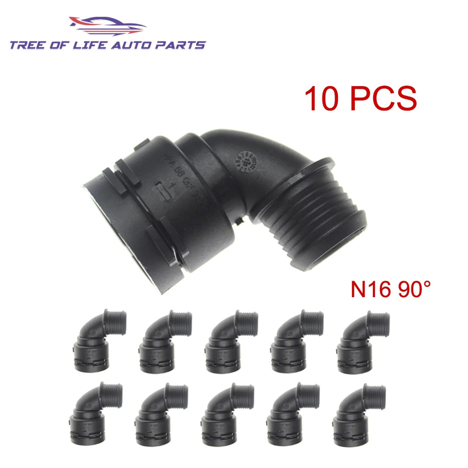 Radiator Coolant Hose Connector 90 Degree N16 PA66 Direct Fit For BMW X1 X4 X5 X6 Series