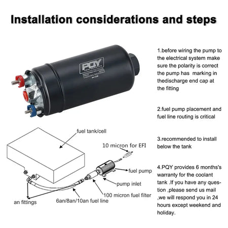 EFI 380LPH 1000HP TOP QUALITY External Fuel Pump E85 Compatible 044 Style New AN10 Inlet AN8 Outlet With Check Valve by InterCyprus Trading Ltd