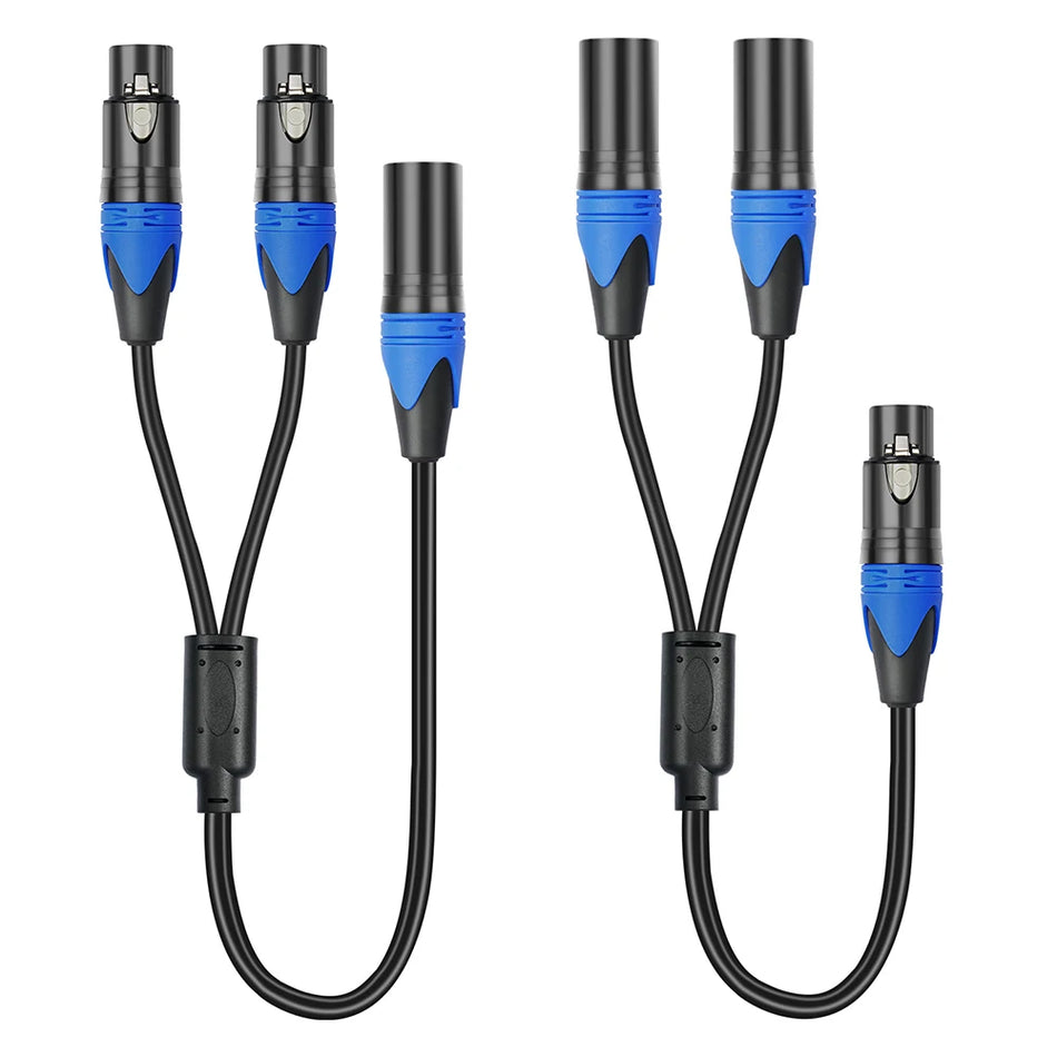 Cavo Y Splitter XLR 50cm 1 Femmina a 2 Maschi Microfono