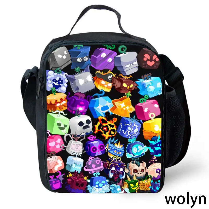 Wolyn Customisable Anime Fruit Lunch Bag &amp; Backpack for Kids Color004 / CHINA
