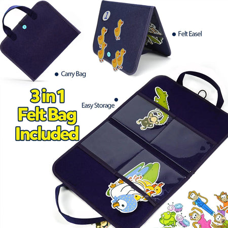 Montessori Animal Felt Board &ndash; 4-in-1 Travel Story Kit