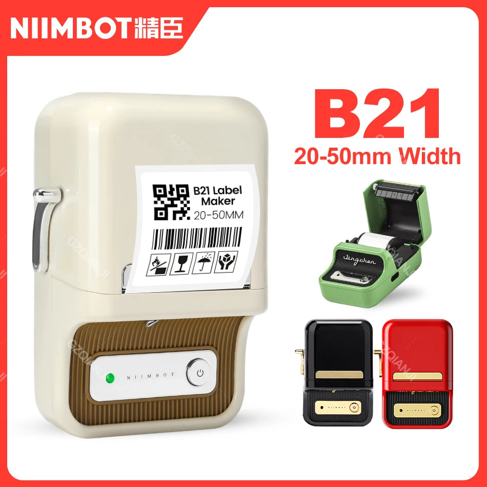 Niimbot B21 Thermal Bluetooth Label Printer for Barcode Clothing Jewelry